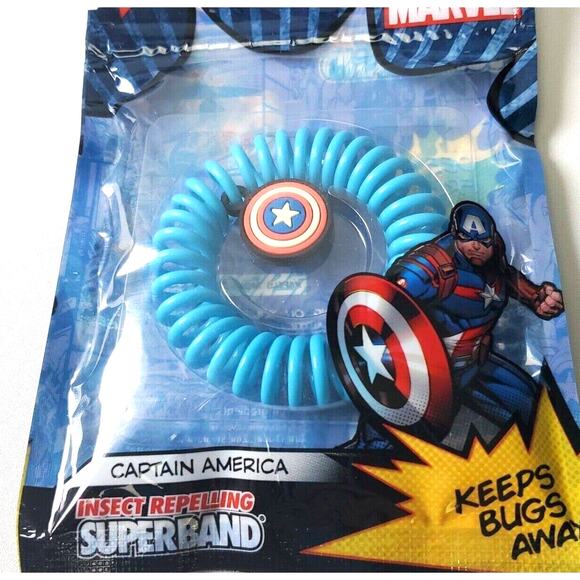 2 Packs Marvel Avengers Bug Bands Captain America Insect Repelling SuperBand - Picture 2 of 4